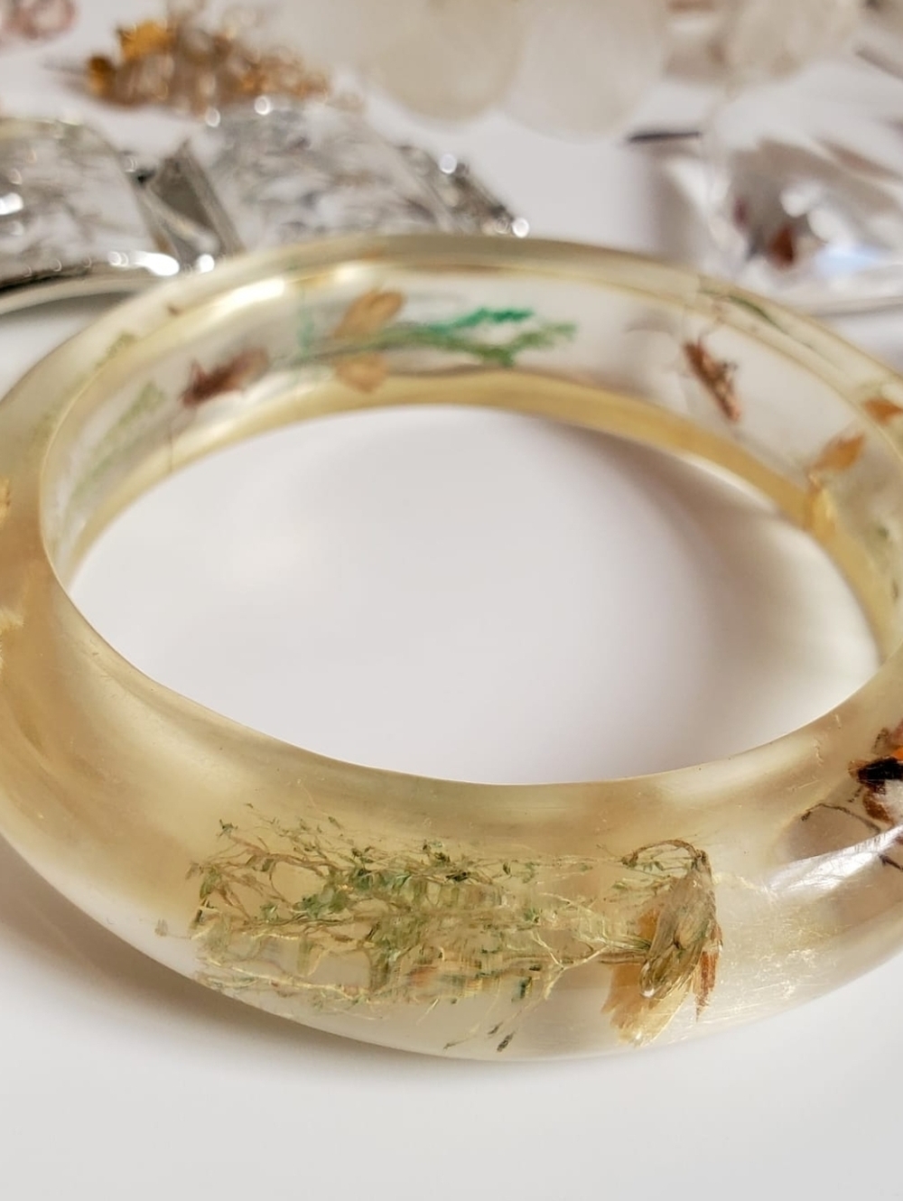 Vintage Botanical Flora & Insect Bangle